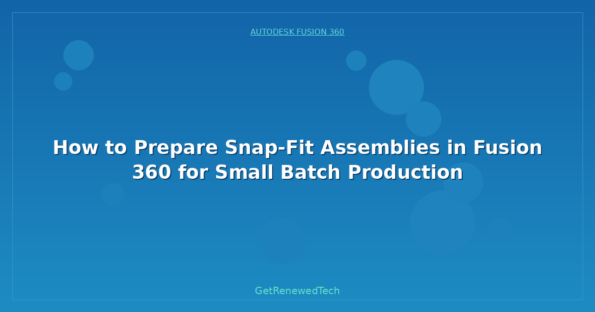 Blog How To Prepare Snap Fit Assemblies In Fusion 360 For Small B