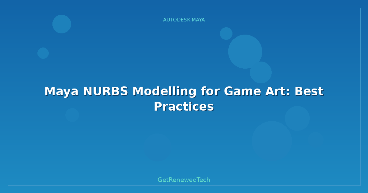 Blog Maya Nurbs Modelling For Game Art Best Practices