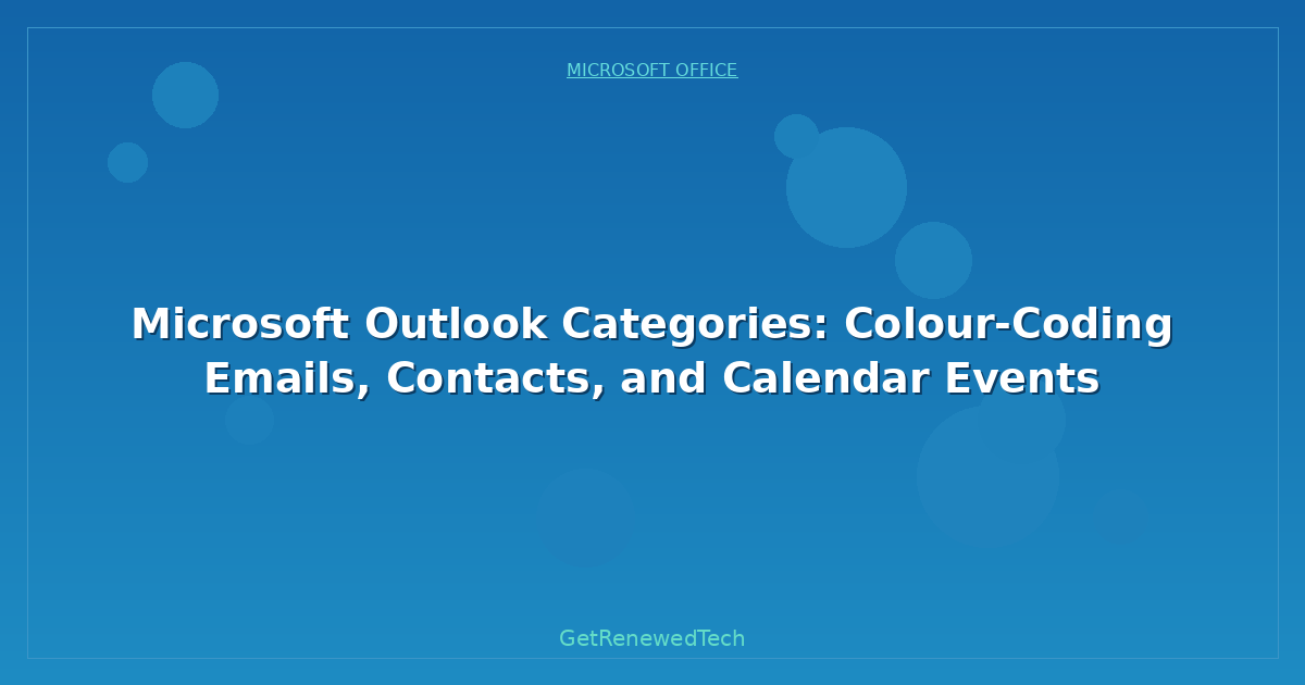 Blog Microsoft Outlook Categories Colour Coding Emails Contacts