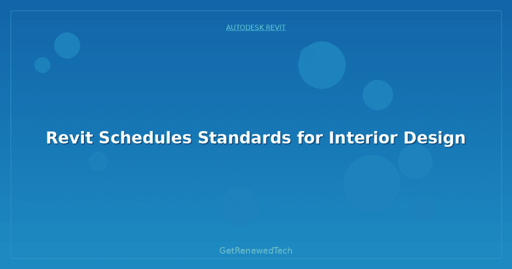 Revit Schedules Standards for Interior Design - GetRenewedTech Australia